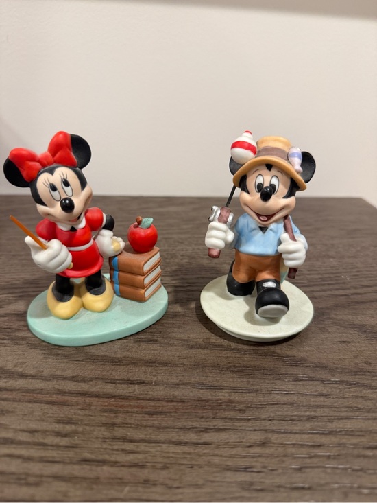 Disney Other - Vintage Disney Mickey Mouse Fisherman & Minnie Teacher Figurines -  Lot of 2